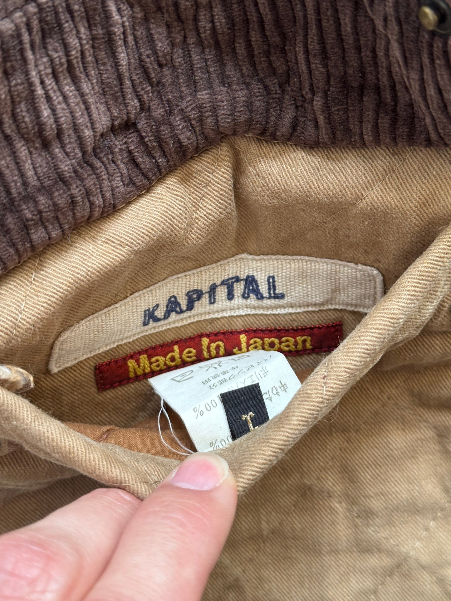 Kapital Japan Diamond Quilt Canvas Leather Trim Field Jacket | Small, Multicoloured