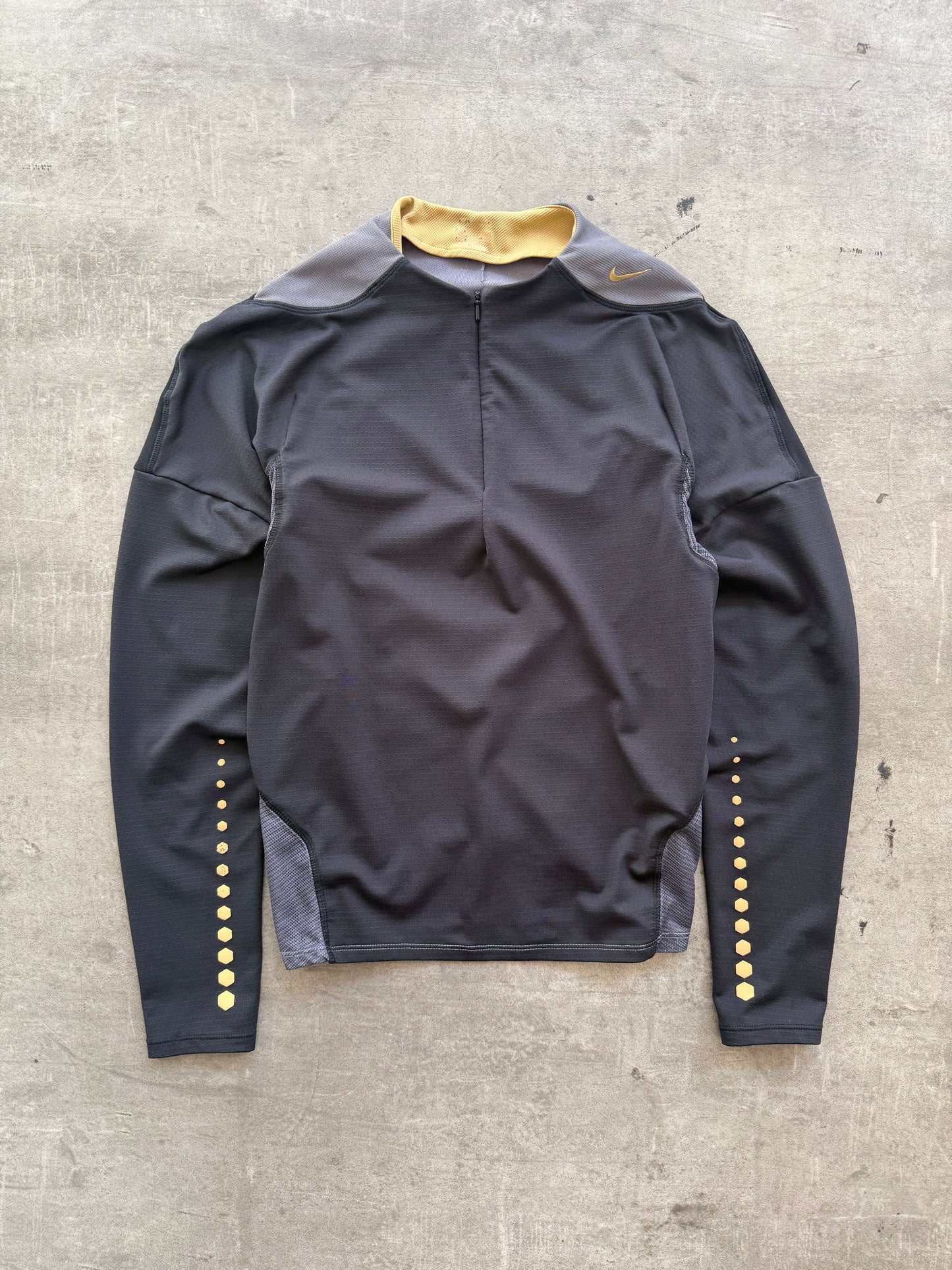2005 Nike Sphere Tony Spackman Grey Toned Structured LS Top | Small, Multicoloured