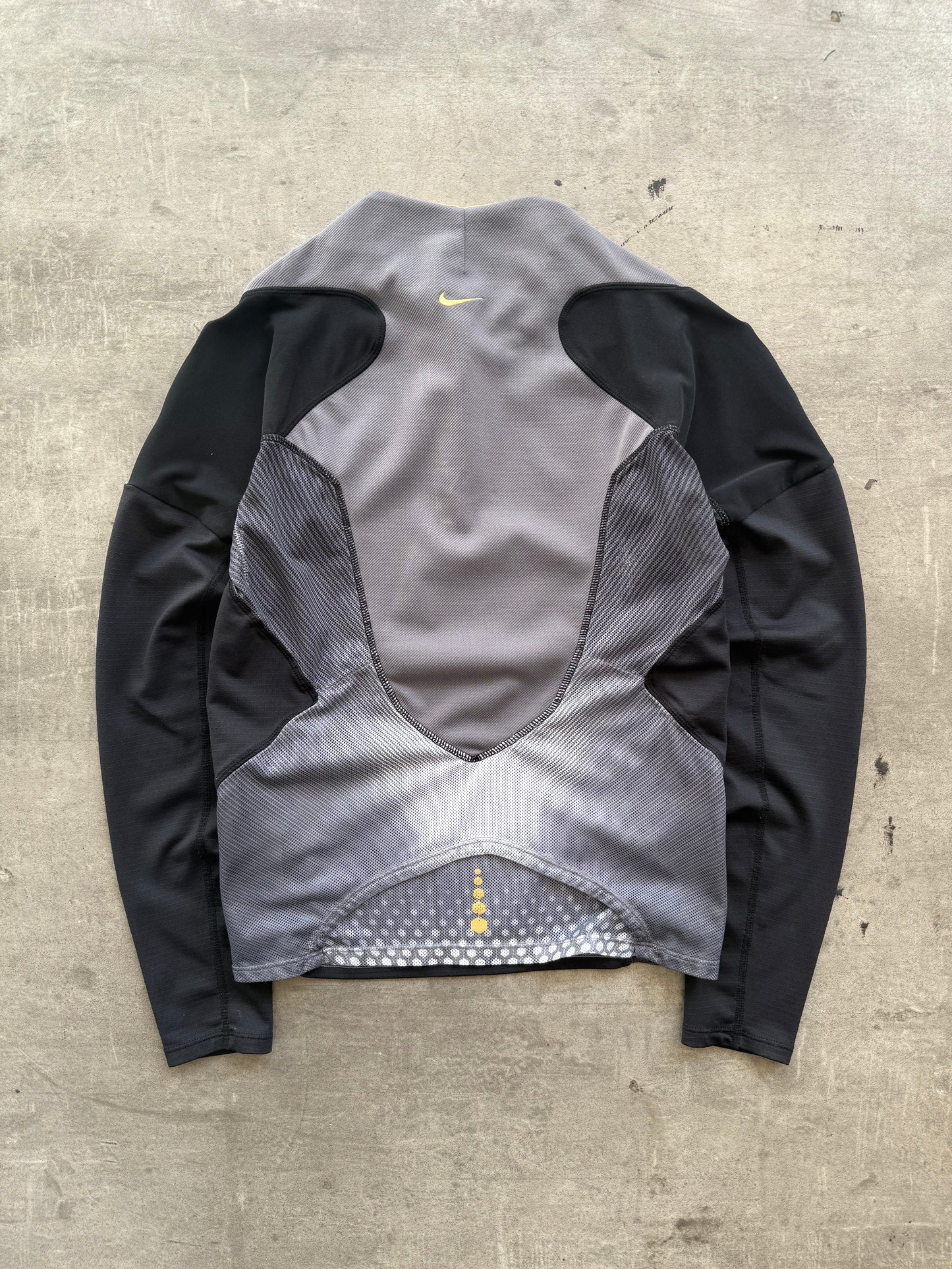 2005 Nike Sphere Tony Spackman Grey Toned Structured LS Top | Small, Multicoloured