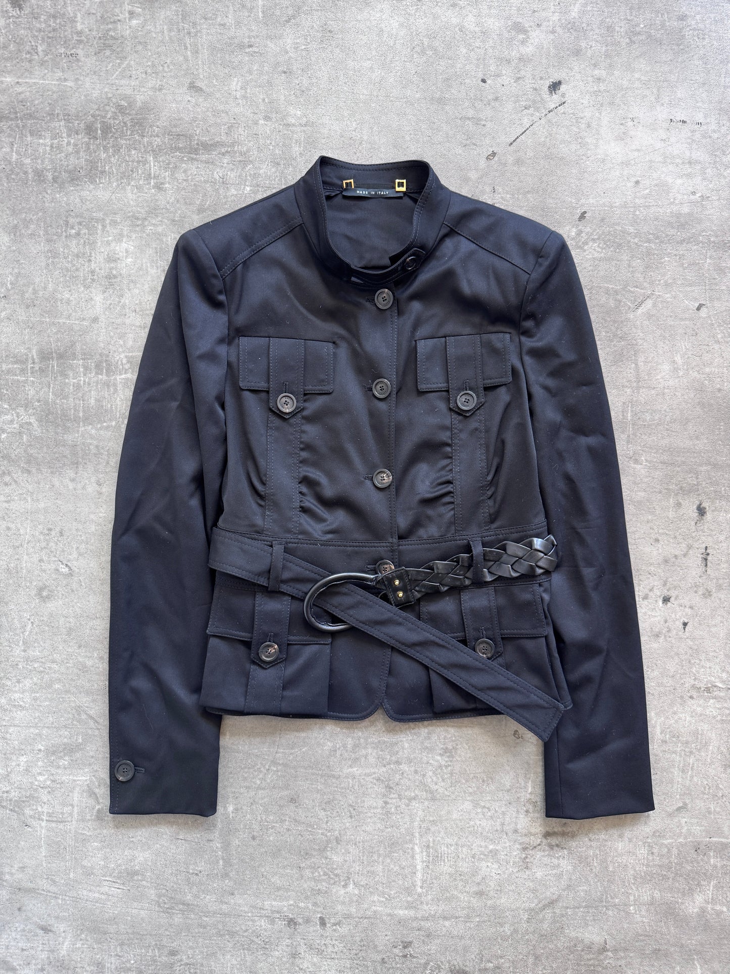 2004 Gucci Tom Ford Wool Blend Cropped Field Jacket | Small, Multicoloured
