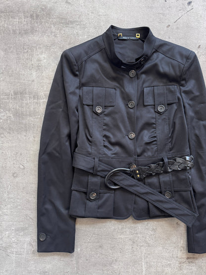 2004 Gucci Tom Ford Wool Blend Cropped Field Jacket | Small, Multicoloured