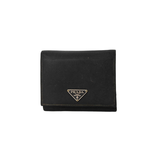 Prada Nylon and Leather Textured Wallet