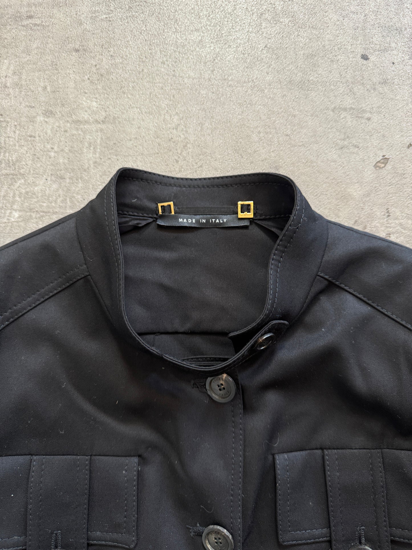 2004 Gucci Tom Ford Wool Blend Cropped Field Jacket | Small, Multicoloured