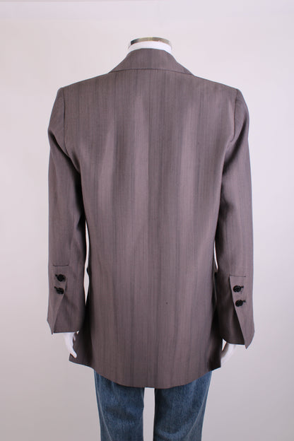 Ganni High Side Slit Blazer Grey 6 | O/S, Grey