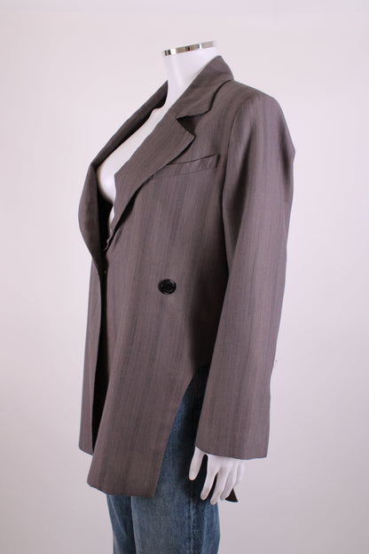 Ganni High Side Slit Blazer Grey 6 | O/S, Grey