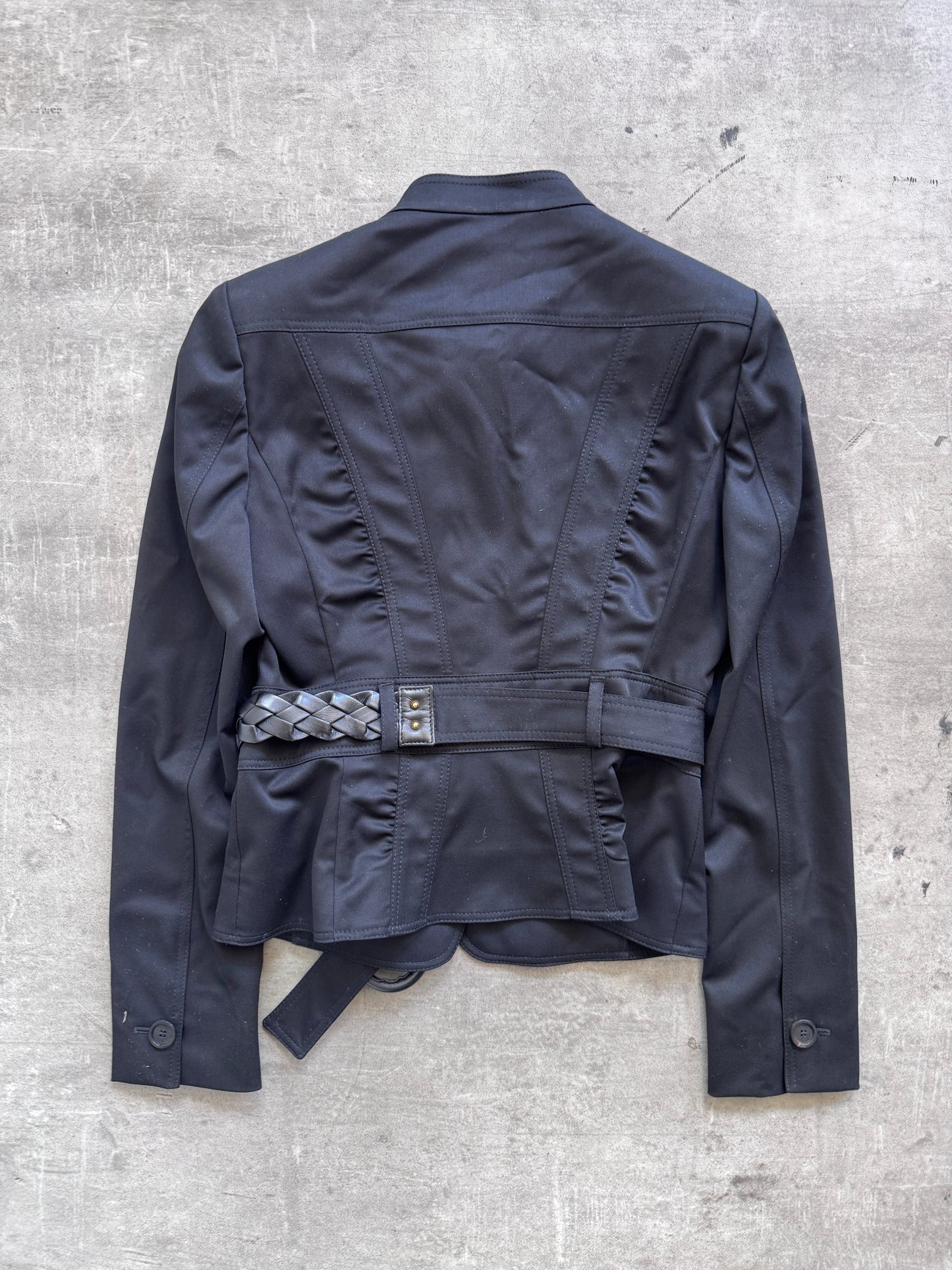 2004 Gucci Tom Ford Wool Blend Cropped Field Jacket | Small, Multicoloured
