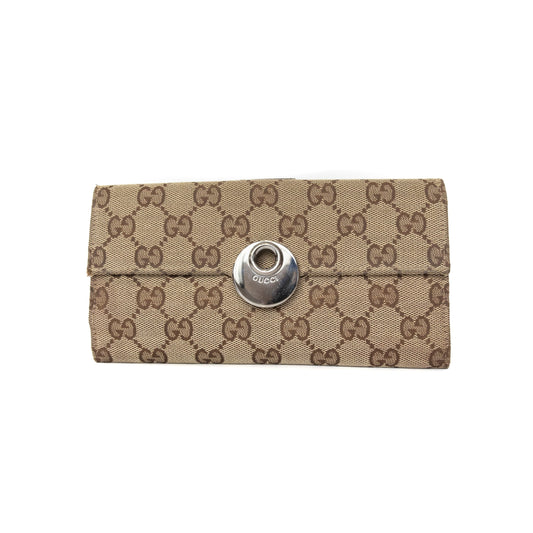 Gucci Monogram Wallet with Disc Closure