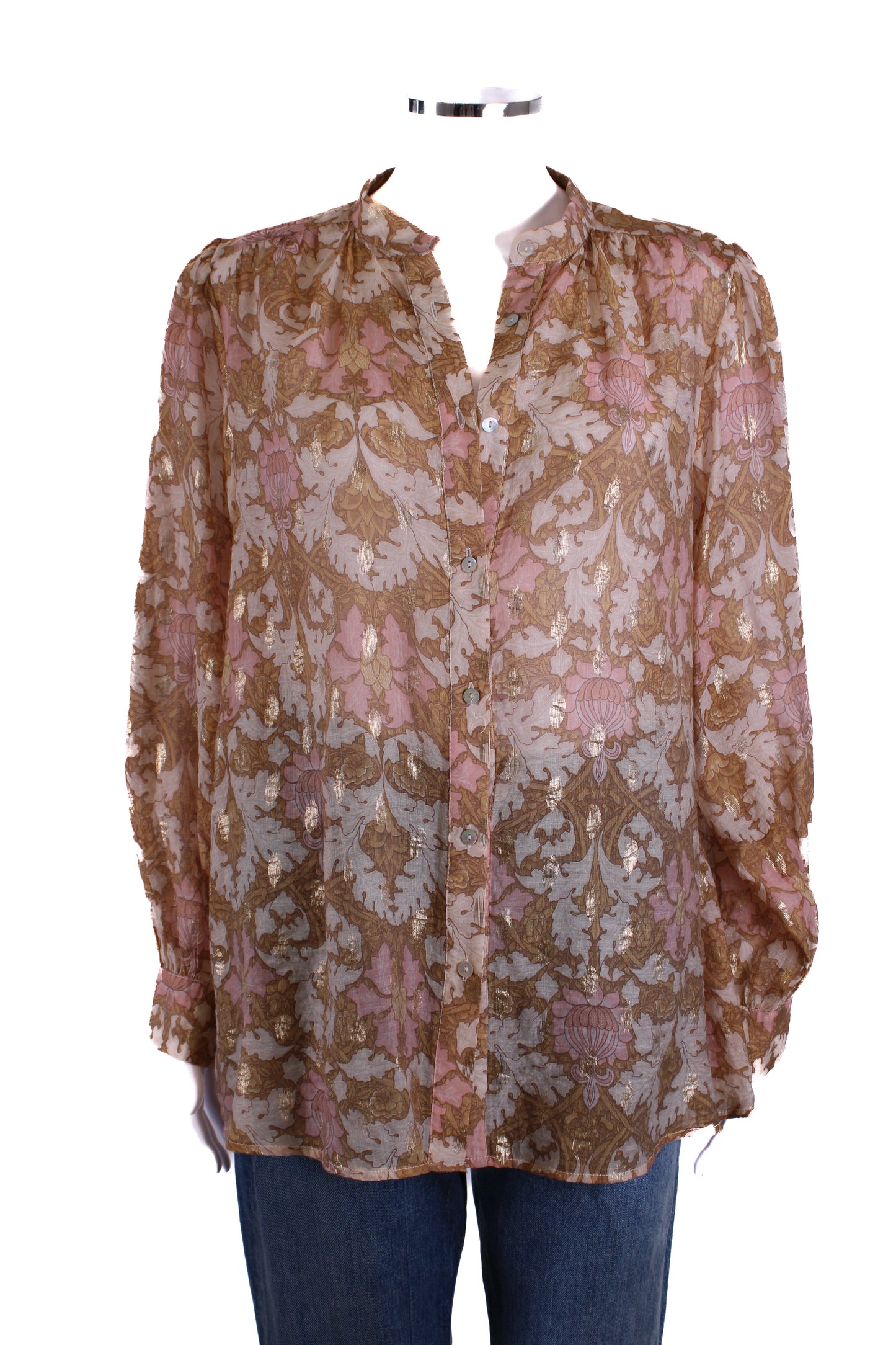 Sofie Schnoor L/S Print Blouse Mustard/ Pink S | Small, Pink