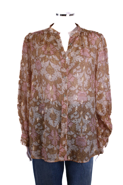 Sofie Schnoor L/S Print Blouse Mustard/ Pink S | Small, Pink