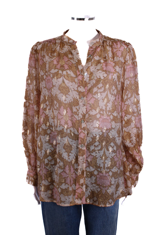 Sofie Schnoor L/S Print Blouse Mustard/ Pink S | Small, Pink