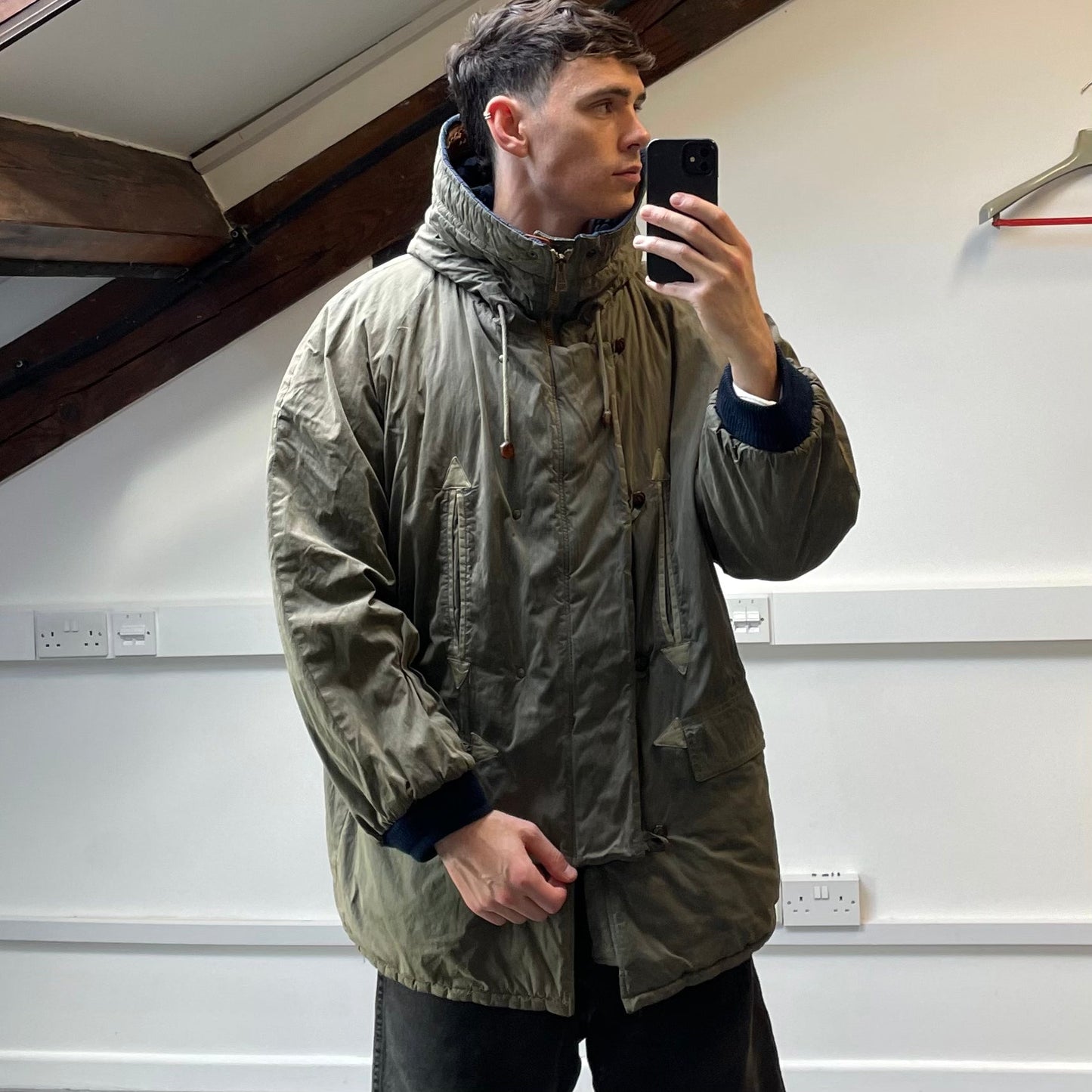 C.P. Company Khaki Vintage 1986 'Ideas from Massimo Osti' Reversible Khaki Park Coat | XX-Large, Khaki