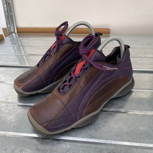Prada Purple & Brown 00s Leather Trainers | SMALL, Multicoloured