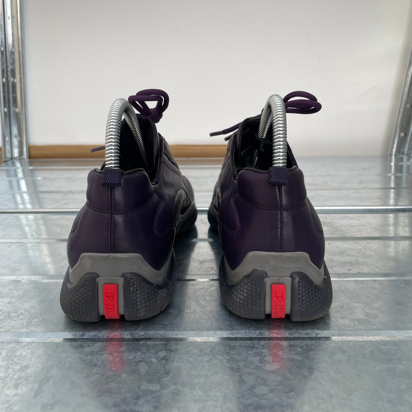 Prada Purple & Brown 00s Leather Trainers | SMALL, Multicoloured
