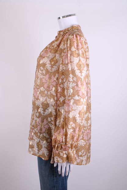 Sofie Schnoor L/S Print Blouse Mustard/ Pink S | Small, Pink