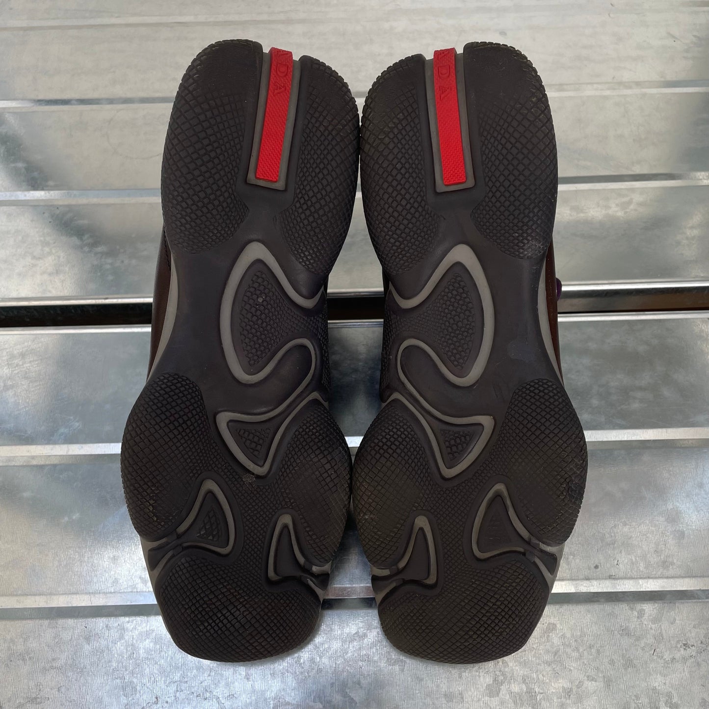 Prada Purple & Brown 00s Leather Trainers | SMALL, Multicoloured