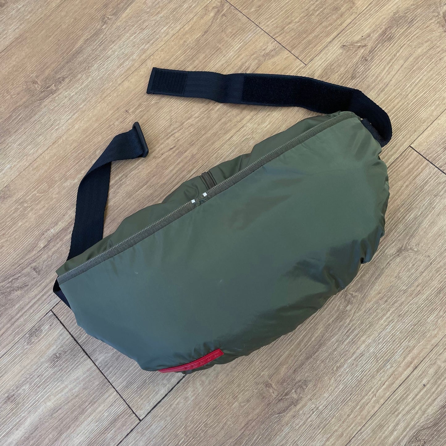Prada Sport Khaki FW99 Runway Packable Nylon Hooded Gilet Vest | Large, Khaki