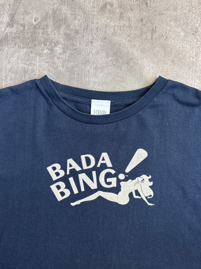 HBO The Sopranos Bada Bing Navy Graphic Tee