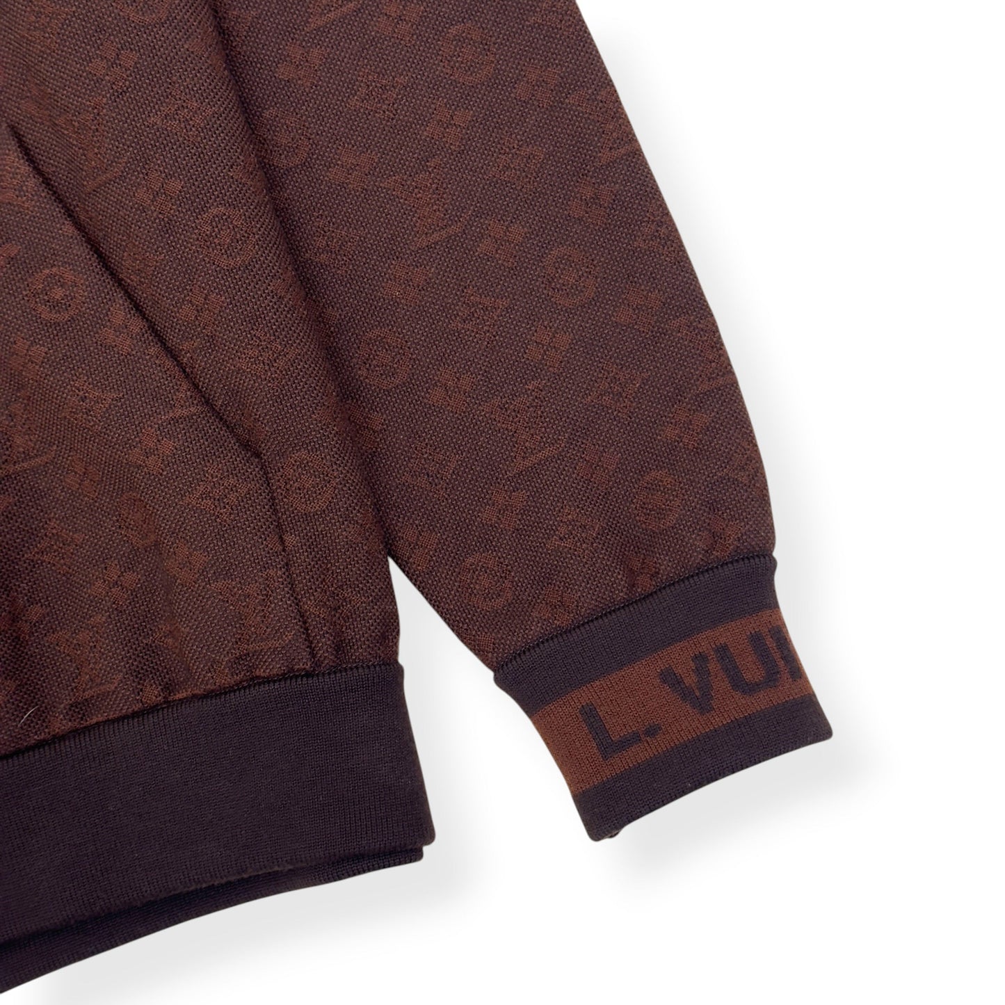 Louis Vuitton Wool Monogram Track Hoodie Brown - Cuff Detail