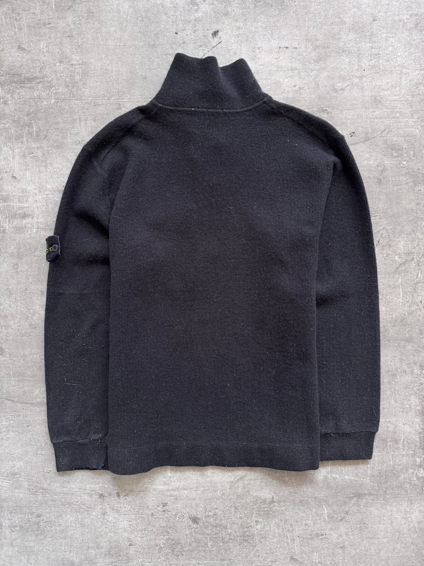 A/W 2001 Stone Island Paul Harvey 1/4 Zip Military Wool Fleece | Large, Multicoloured