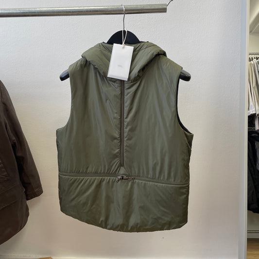 Prada Sport Khaki FW99 Runway Packable Nylon Hooded Gilet Vest | Large, Khaki