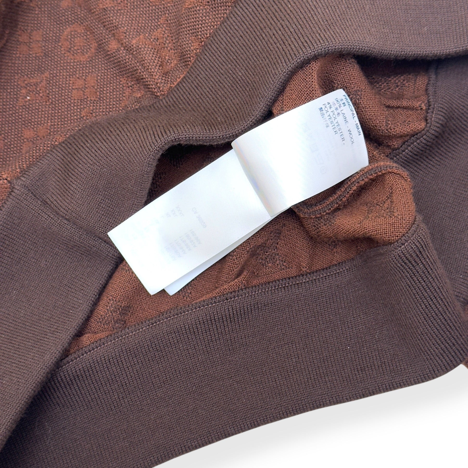 Louis Vuitton Wool Monogram Track Hoodie Brown - Authenticity