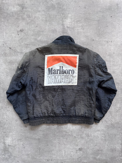 1980's Marlboro Yamaha Racing Team Sunfaded Nylon Crinkle Blouson | Medium, Black