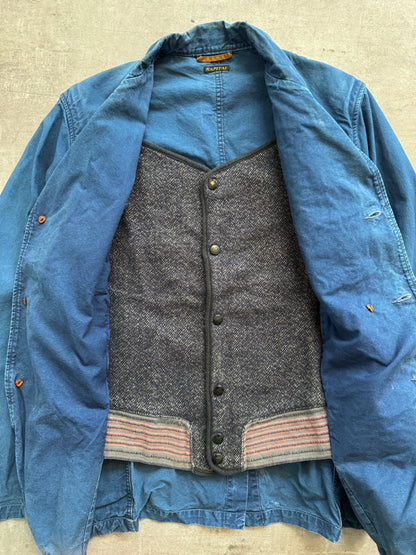 Kapital Garment Dyed Work Jacket W/ Modular Wool Gilet | Medium, Multicoloured