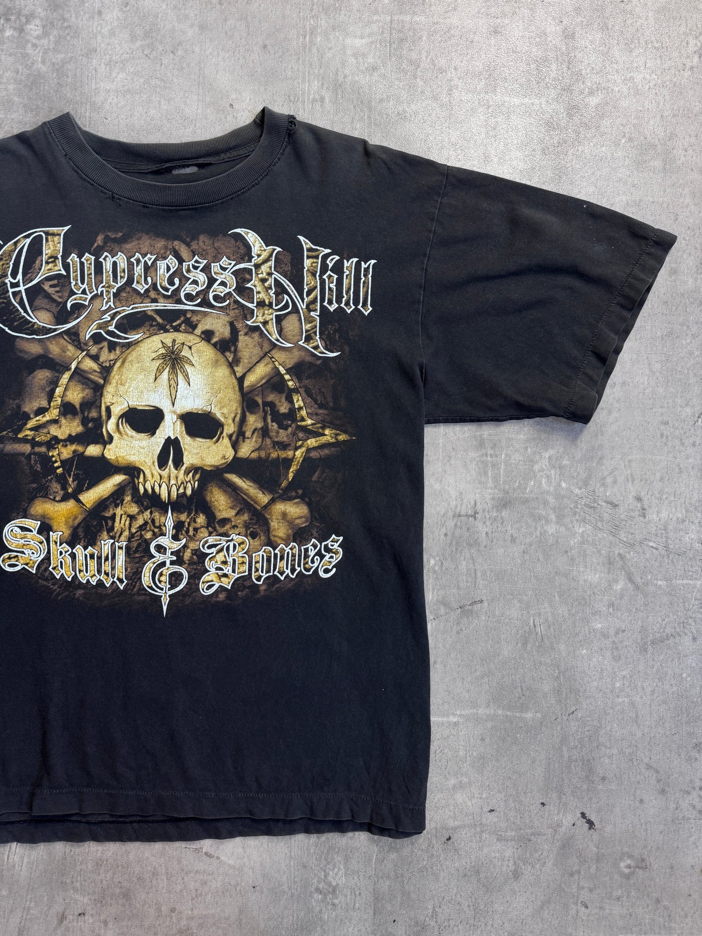 Cypress Hill 90s Distressed Skull & Bones Graphic Tee
