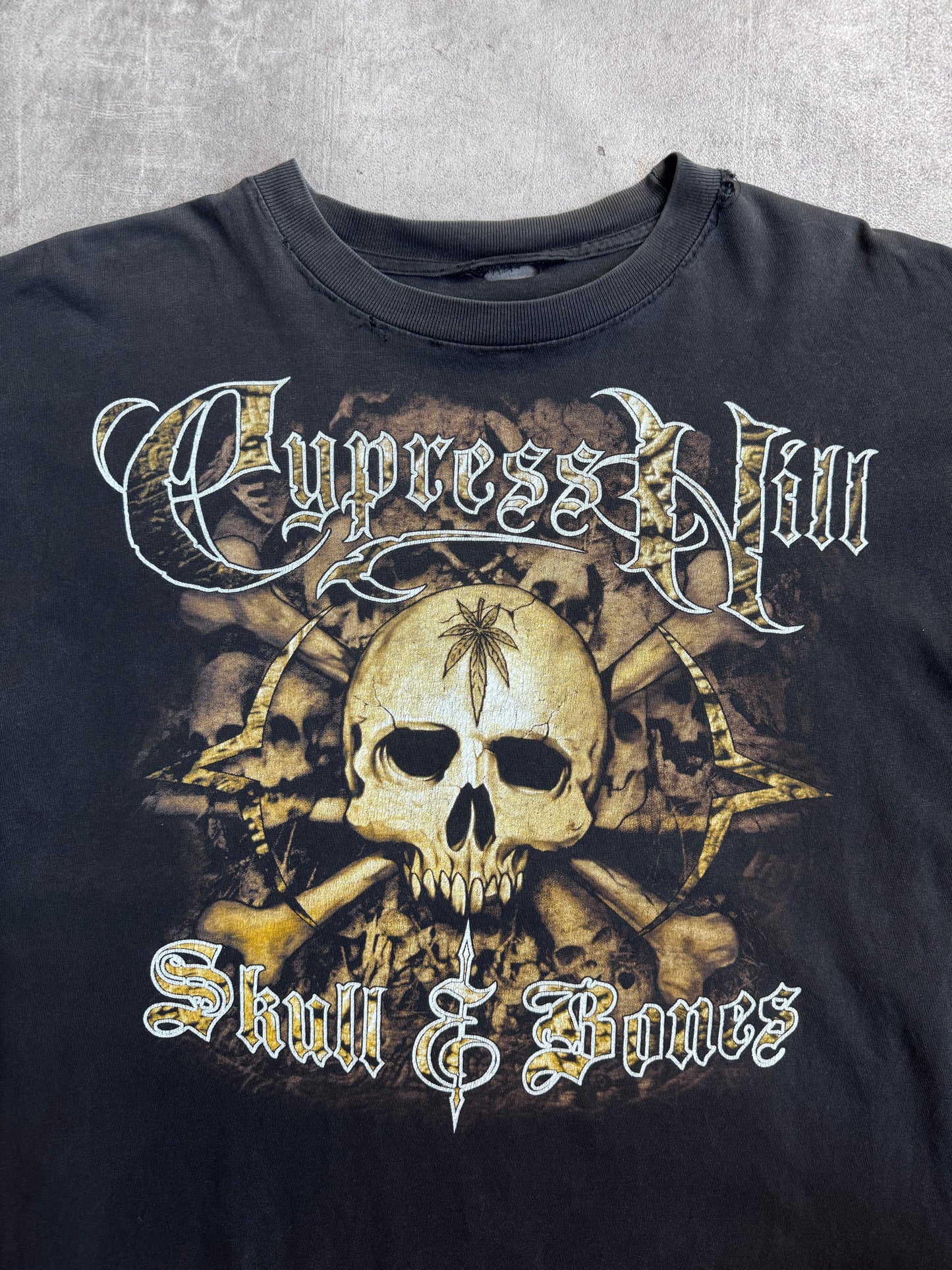 Cypress Hill 90s Distressed Skull & Bones Graphic Tee