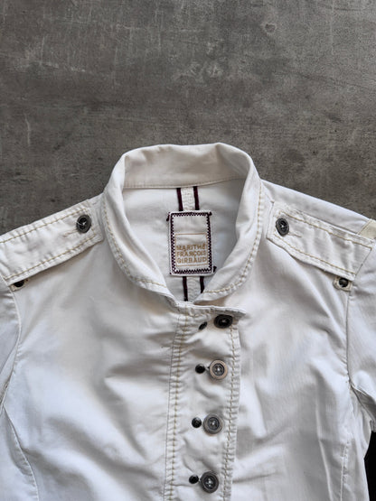 Marithé + Francois Girbaud White Cotton Napoleon Jacket | Small, Multicoloured