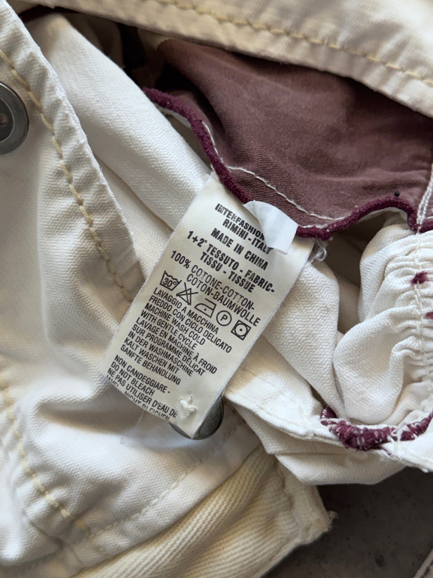 Marithé + Francois Girbaud White Cotton Napoleon Jacket | Small, Multicoloured