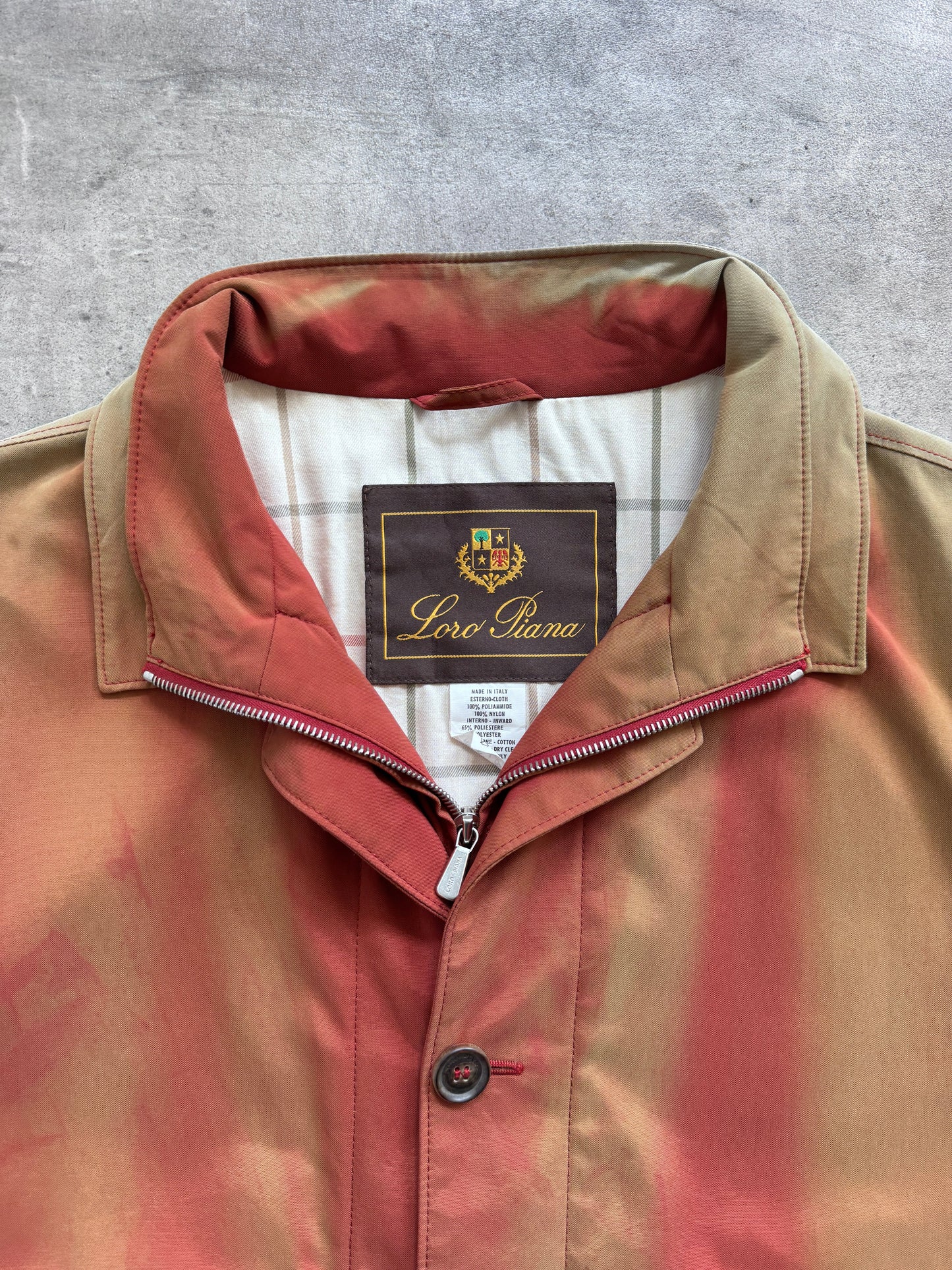 1990's Loro Piana Iridescent Ombre Layered Sailing Vest | Extra Large, Red