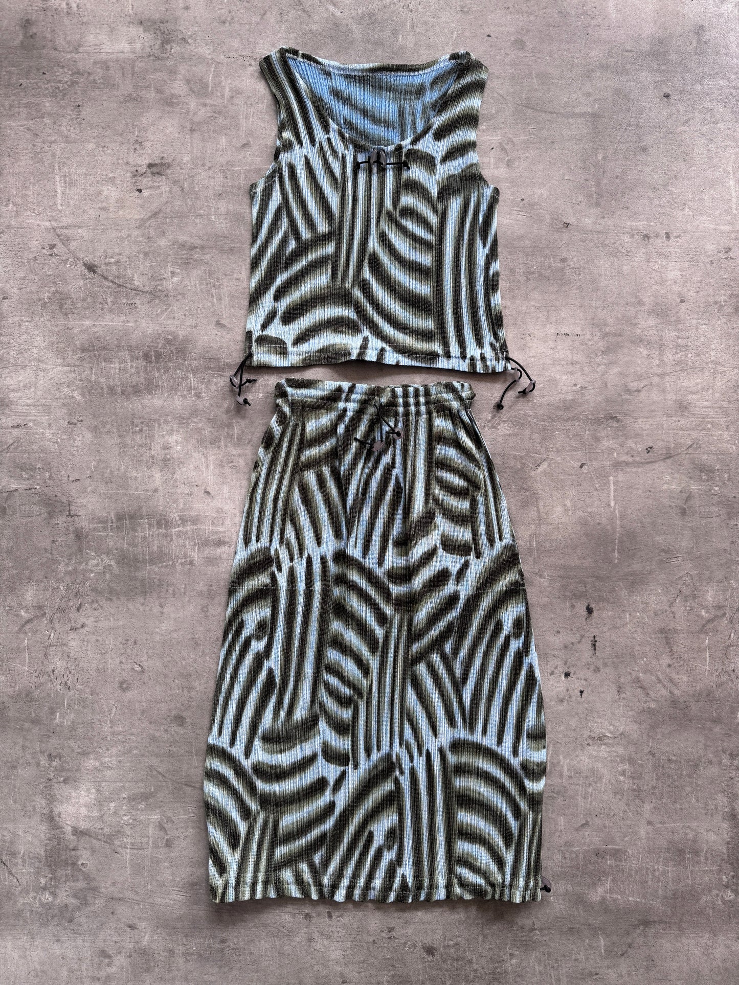 Issey Miyake Brushstroke Pleated Two-Piece Set | Medium, Multicoloured