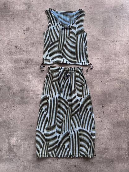 Issey Miyake Brushstroke Pleated Two-Piece Set | Medium, Multicoloured