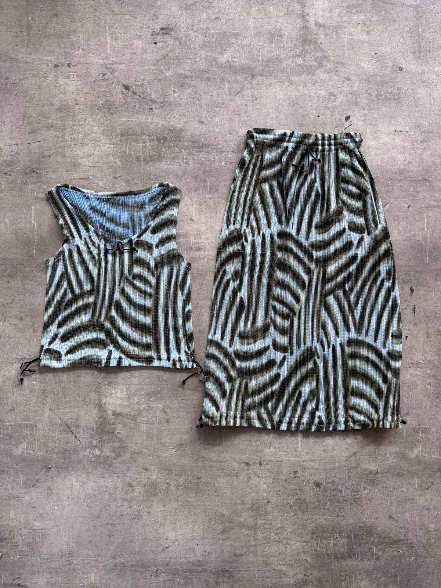 Issey Miyake Brushstroke Pleated Two-Piece Set | Medium, Multicoloured