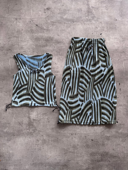 Issey Miyake Brushstroke Pleated Two-Piece Set | Medium, Multicoloured