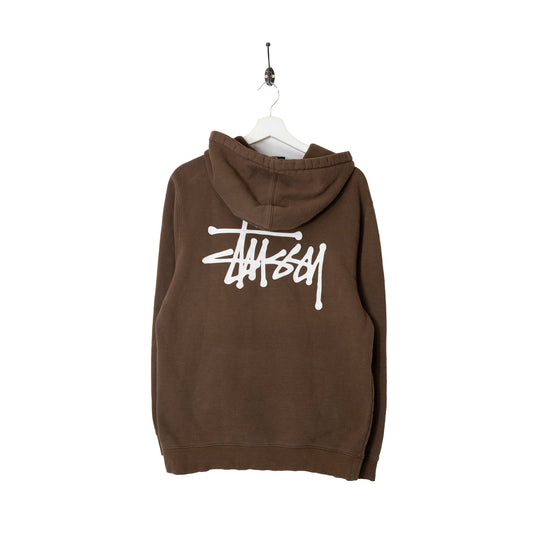 Stussy Brown Spellout Hooded Sweater