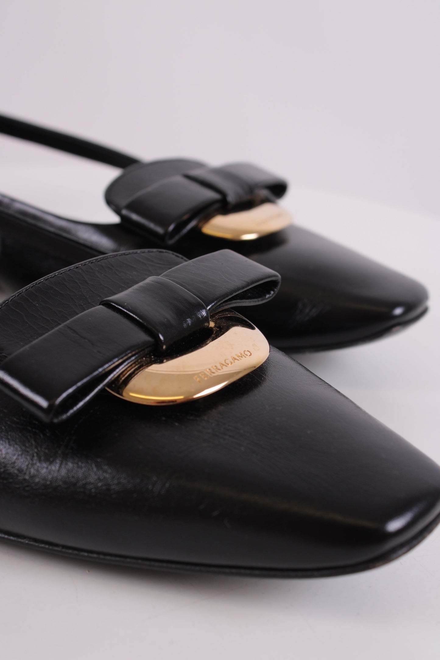 Ferragamo Cut Out Bow Flats Black 4 | O/S, Black