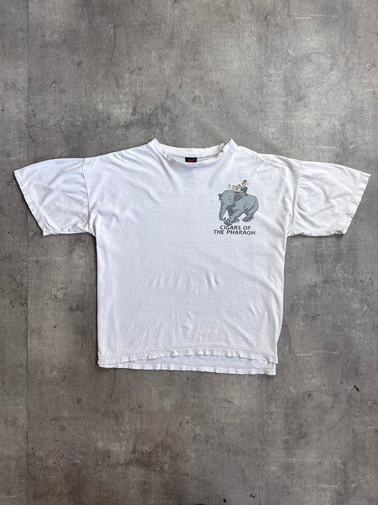 XY Body Adventures of TinTin 90's Distressed White Graphic Tee