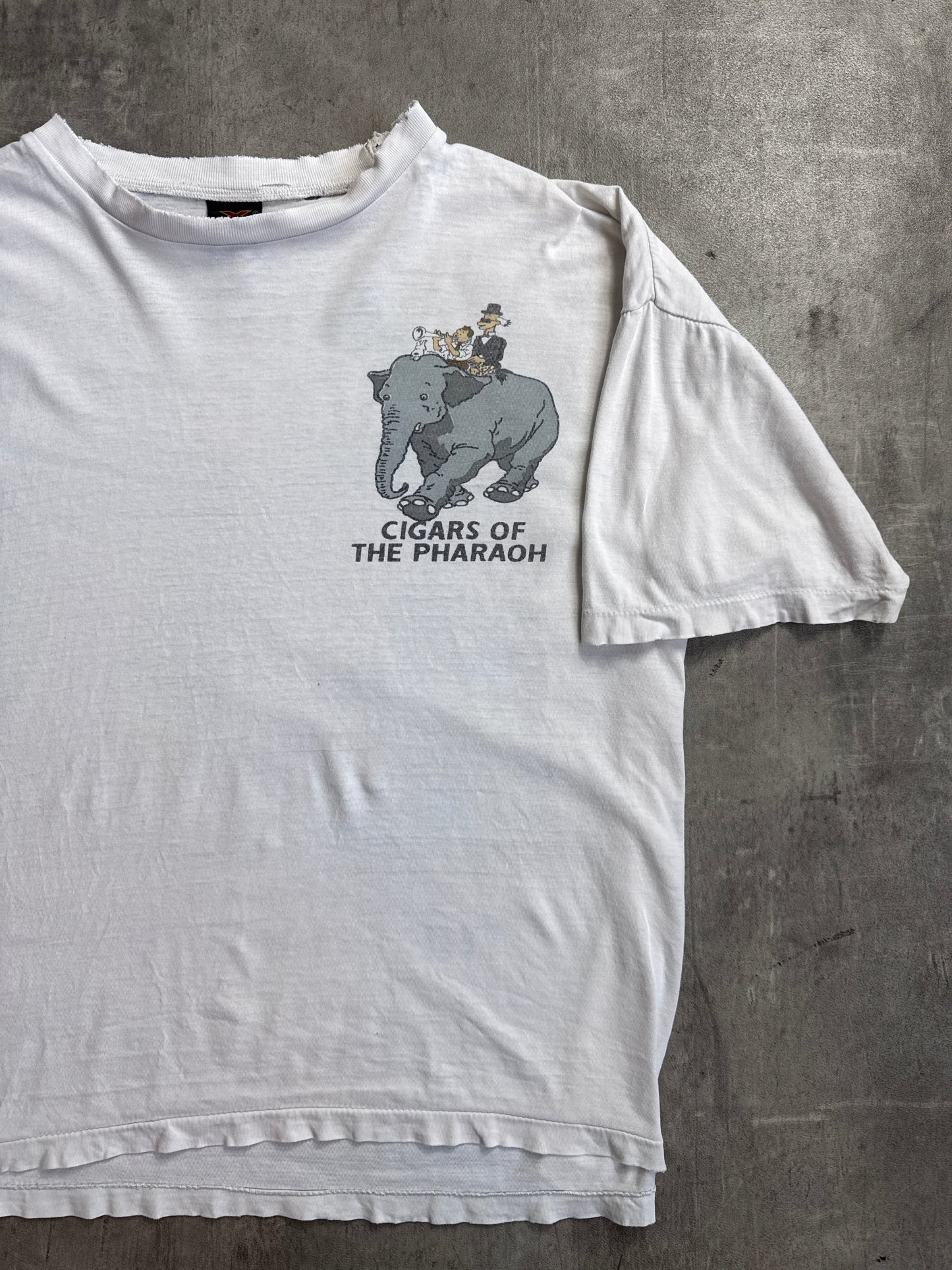 XY Body Adventures of TinTin 90's Distressed White Graphic Tee