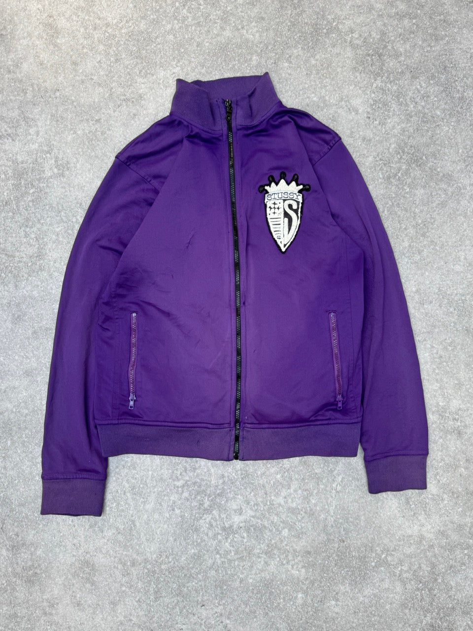 Stussy Crown Logo Purple Zip Jacket