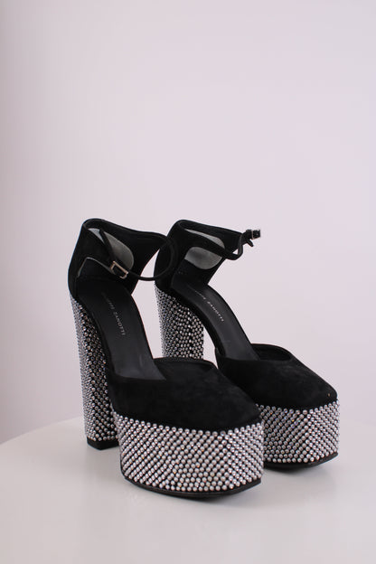 Giuseppe Zanotti Bebe Crystal Embellished Heels Black 39 | O/S, Black