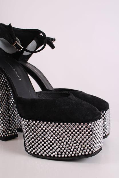 Giuseppe Zanotti Bebe Crystal Embellished Heels Black 39 | O/S, Black