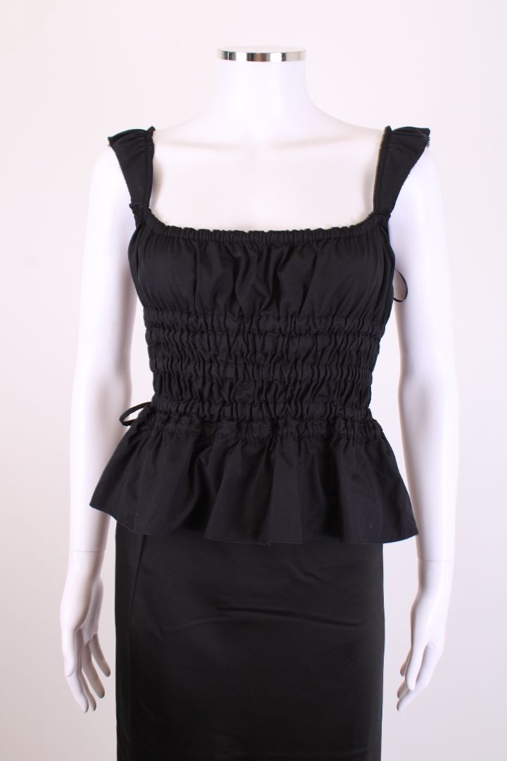 Brock Collection S/S Ruched Top Black S | Small, Black