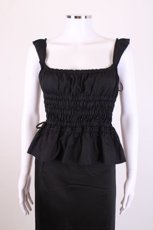 Brock Collection S/S Ruched Top Black S | Small, Black