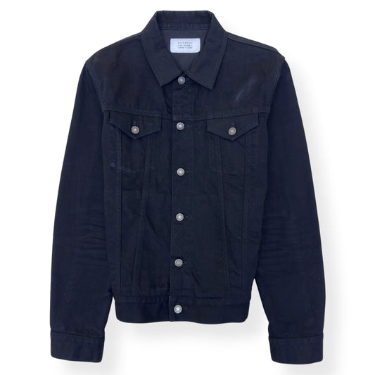 Givenchy embroidered logo denim jacket black size M pre-loved | Wylist