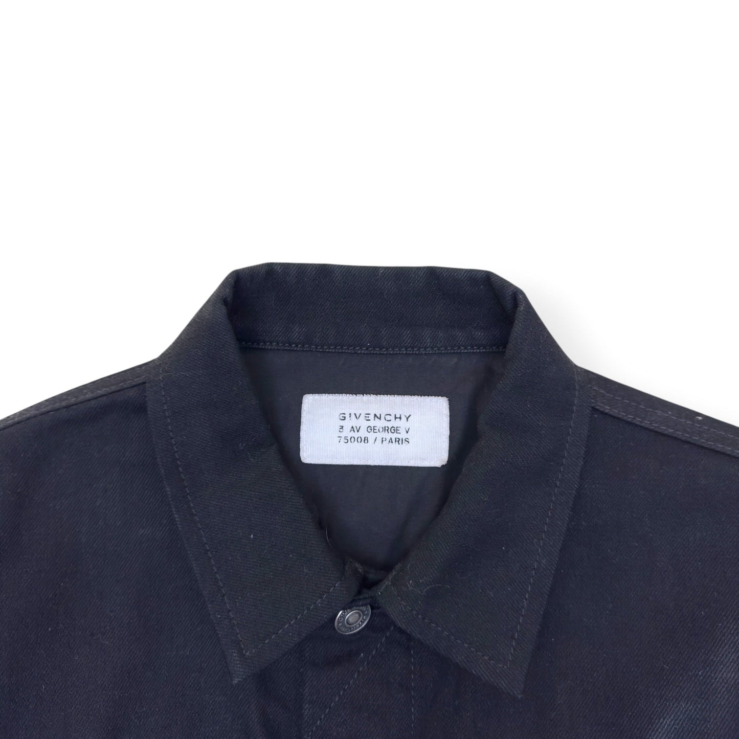 GIVENCHY EMBROIDERED LOGO DENIM JACKET BLACK M | Medium, Black