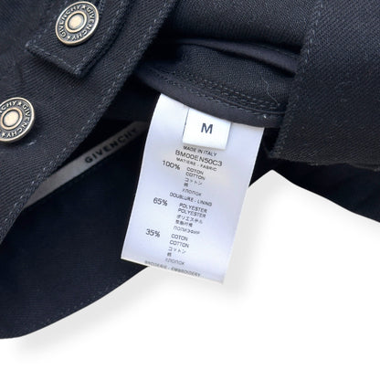 GIVENCHY EMBROIDERED LOGO DENIM JACKET BLACK M | Medium, Black