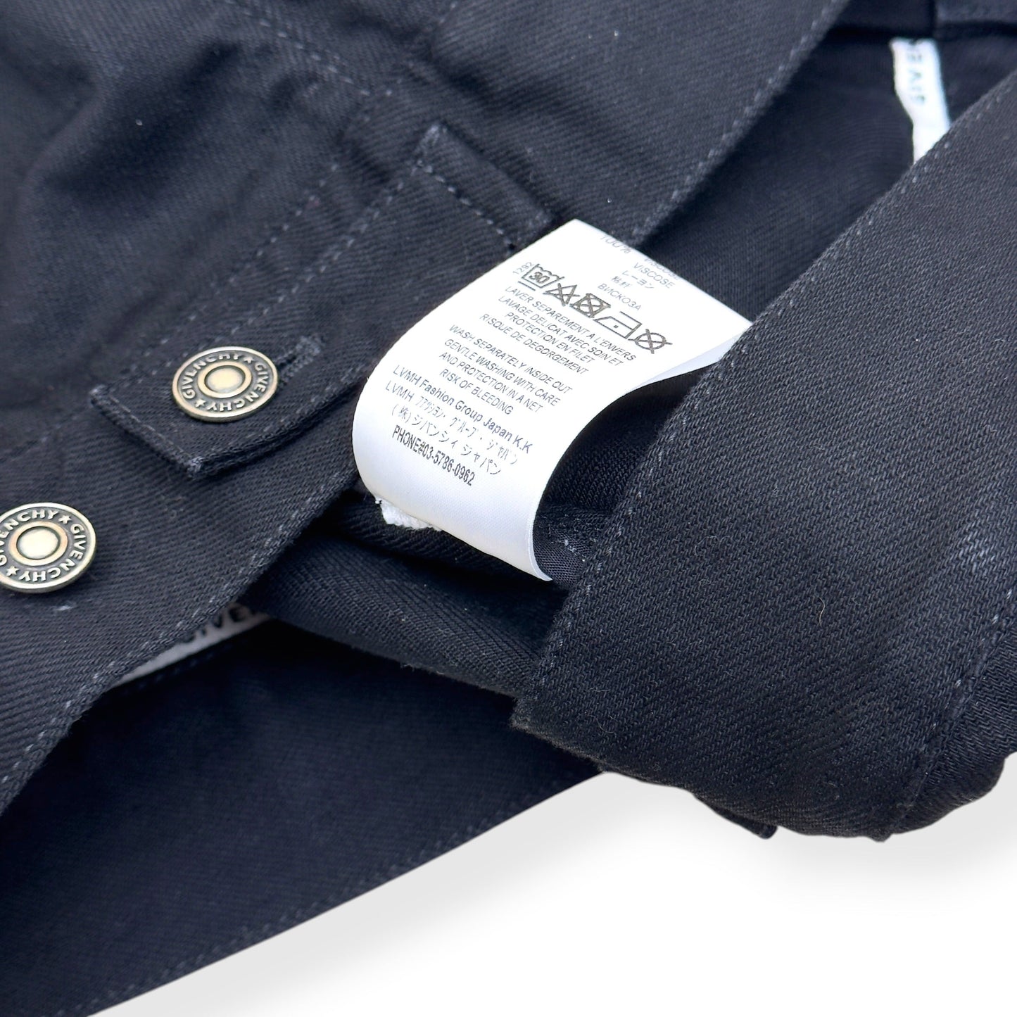 GIVENCHY EMBROIDERED LOGO DENIM JACKET BLACK M | Medium, Black