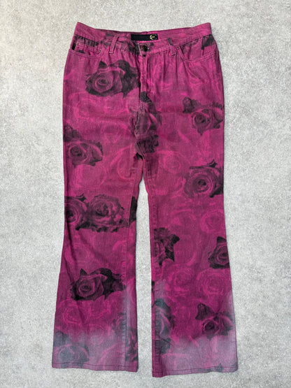 Just Cavalli Pink Rose Print Jeans